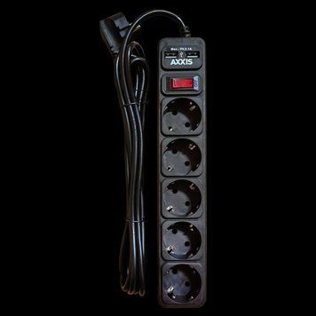 Мережевий фільтр, подовжувач з USB2 Optima Base 5 3m BLACK провід 3*0,75мм2 ax-1268 48021334038-omg фото