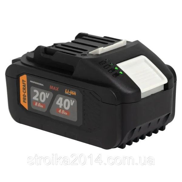 Акумуляторна батарея 20В 8Аг, 40В 4Аг, Procraft Battery20/40 30286 фото