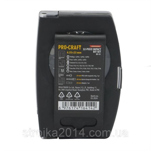 Набор бит 32шт, 25мм:1 шт, Procraft BS32 34 фото